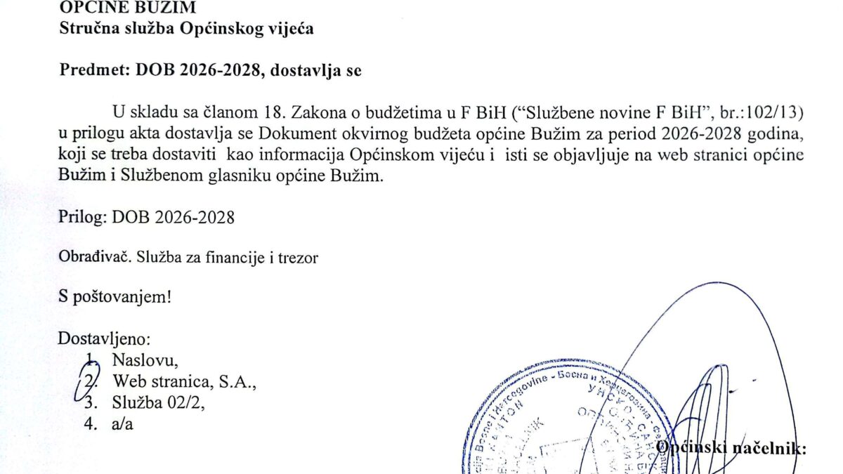 DOKUMENT OKVIRNOG BUDŽETA 2026-2028