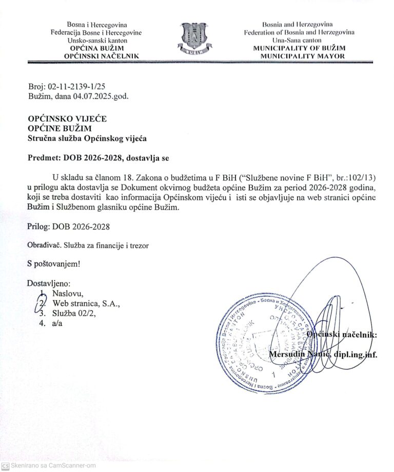DOKUMENT OKVIRNOG BUDŽETA 2026-2028